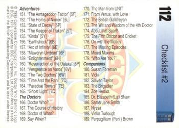 Doctor Who Cornerstone 1995 112 Checklist "Checklist #2"