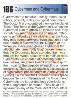 Doctor Who Cornerstone 1995 The Villains 196 Cybermen and Cybermats