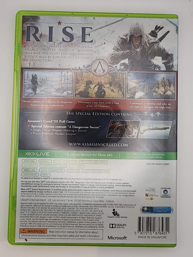 Assassin's Creed 3 Xbox 360